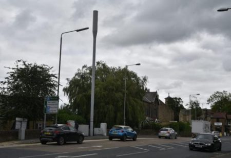 The 5G mast on Bingley Road close to Saltaire