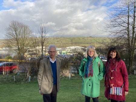Councillors Neil and Caroline Whitaker and Janet Russell at Wharfedale Hospital.